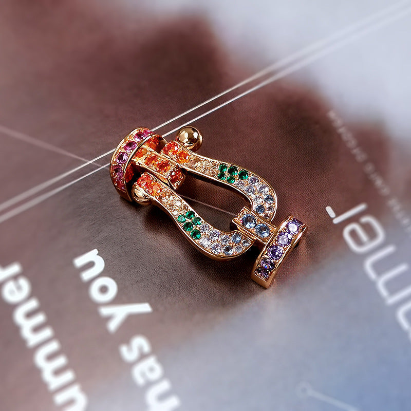 [VA]FORCE LARGE HORSESHOE  COLORED DIAMOND BRACELET ROSE GOLD