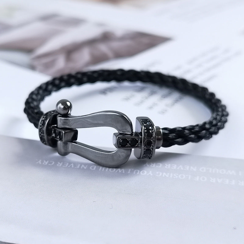 [VA]FORCE LARGE SERIES HORSESHOE BLACK SAMURAI BRACELET