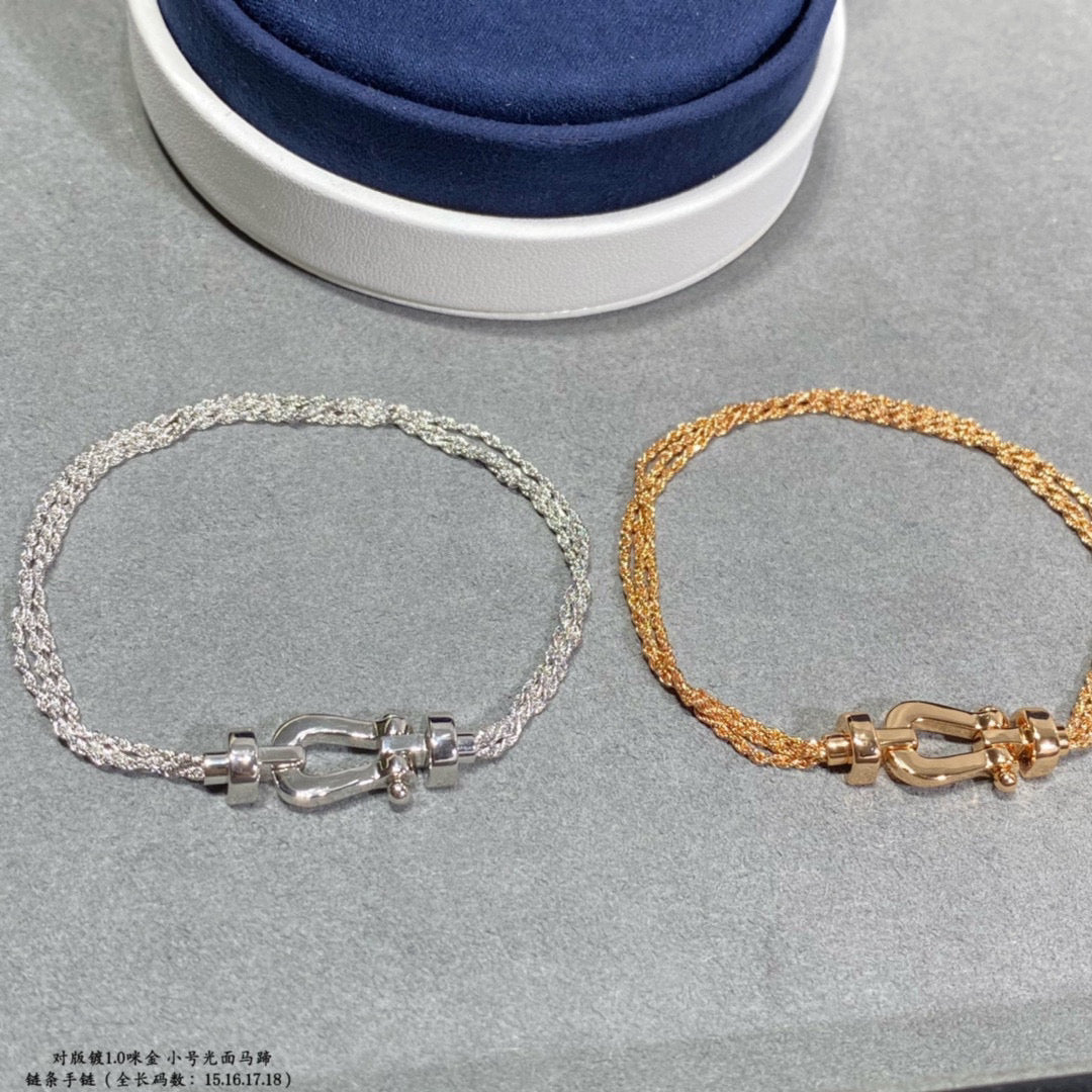 [VA]FORCE SMALL HORSESHOE  DIAMOND CHAIN ROPE BRACELET