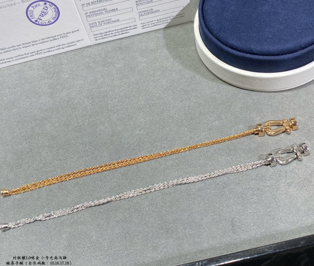 [VA]FORCE SMALL HORSESHOE DIAMOND CHAIN ROPE BRACELET