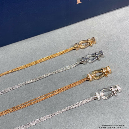 [VA]FORCE SMALL HORSESHOE  DIAMOND CHAIN ROPE BRACELET