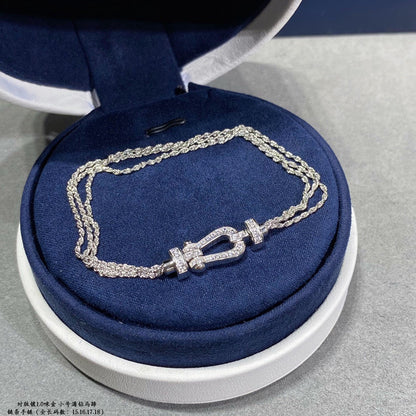 [VA]FORCE SMALL HORSESHOE  DIAMOND CHAIN ROPE BRACELET