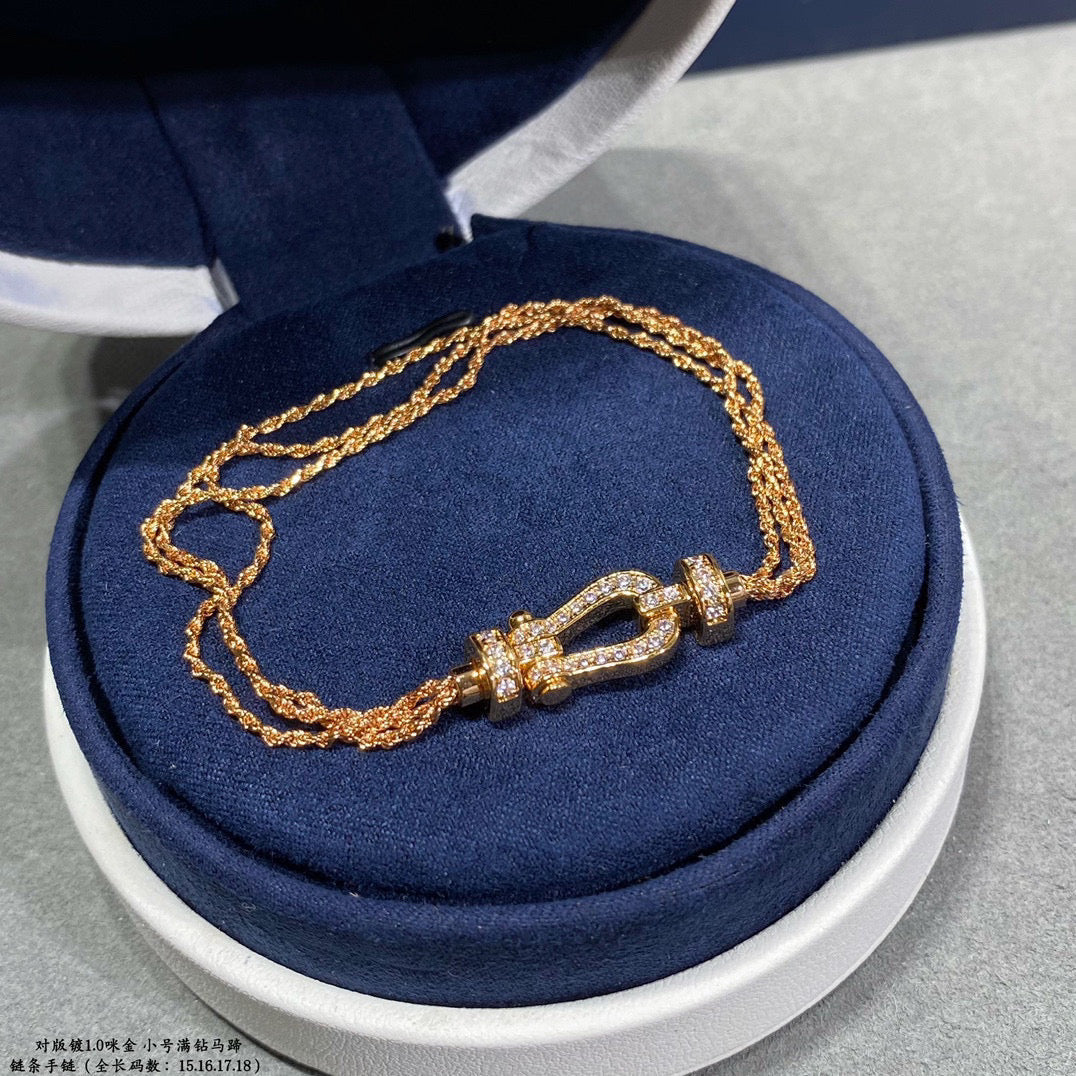 [VA]FORCE SMALL HORSESHOE DIAMOND CHAIN ROPE BRACELET