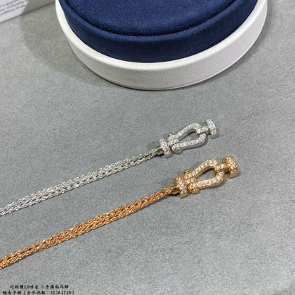 [VA]FORCE SMALL HORSESHOE  DIAMOND CHAIN ROPE BRACELET