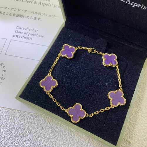 [VA]CLOVER  5 MOTIFS  PURPLE VIOLET BRACELET