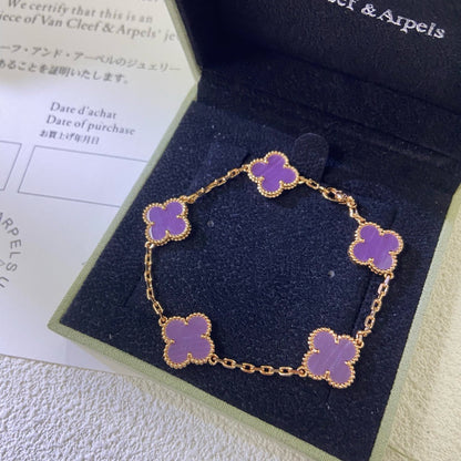 [VA]CLOVER  5 MOTIFS  PURPLE VIOLET BRACELET