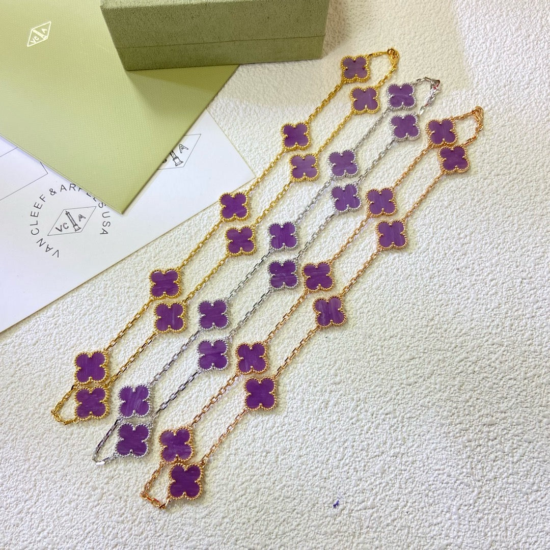 [VA]CLOVER 10 MOTIVE VIOLETT-LILA HALSKETTE