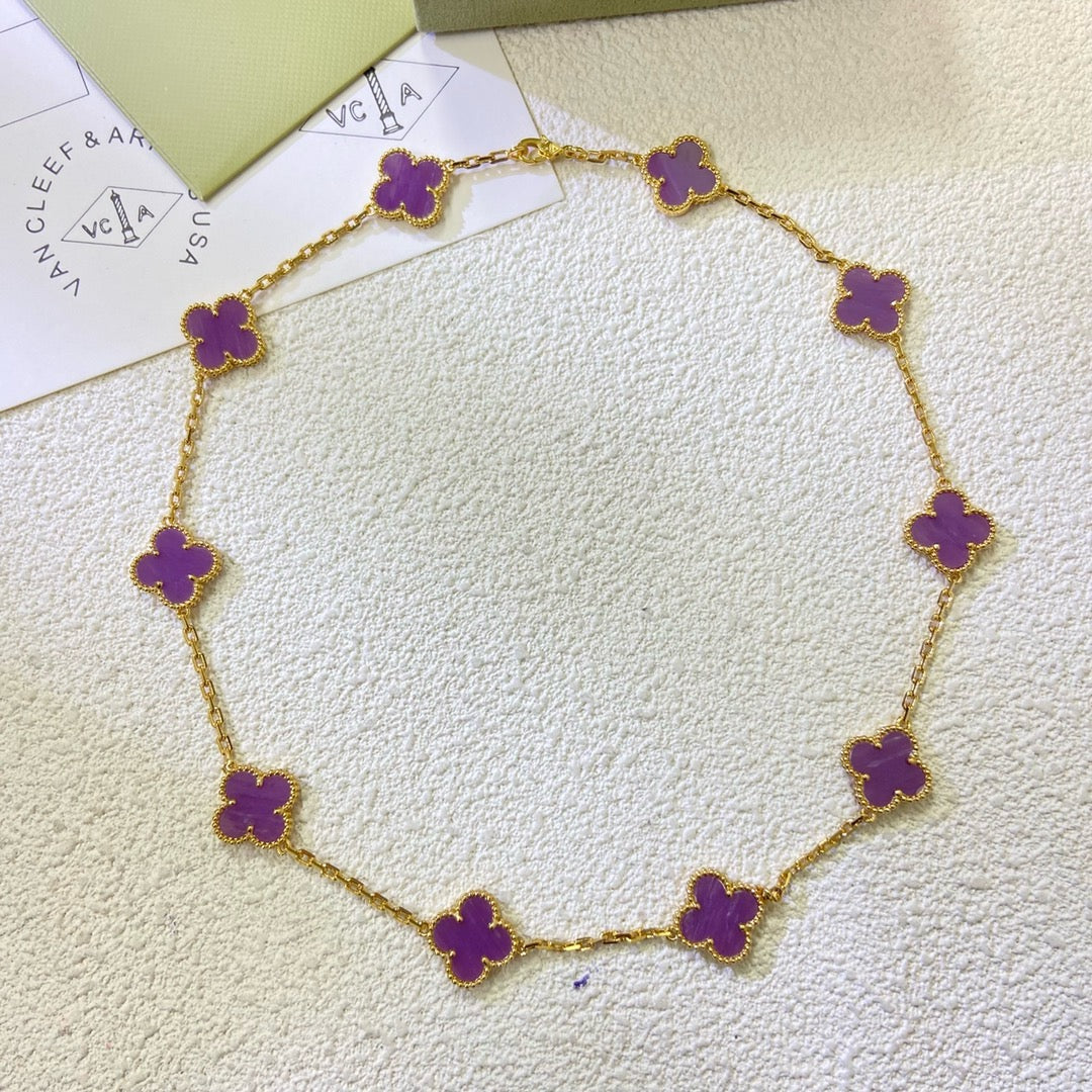 [VA]CLOVER 10 MOTIVE VIOLETT-LILA HALSKETTE