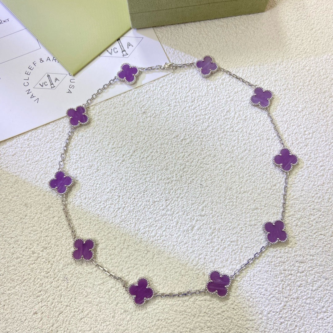 [VA]CLOVER 10 MOTIVE VIOLETT-LILA HALSKETTE