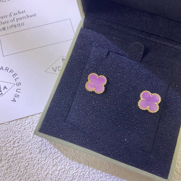 [VA]CLOVER MINI 9,5 MM OHRRINGE PURPURVIOLETT