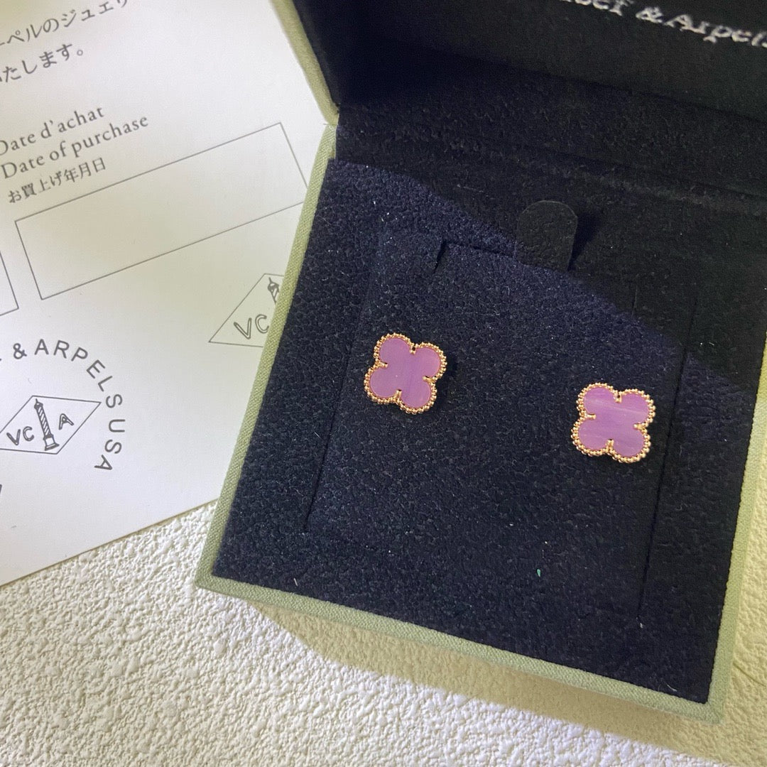[VA]CLOVER MINI 9,5 MM OHRRINGE PURPURVIOLETT