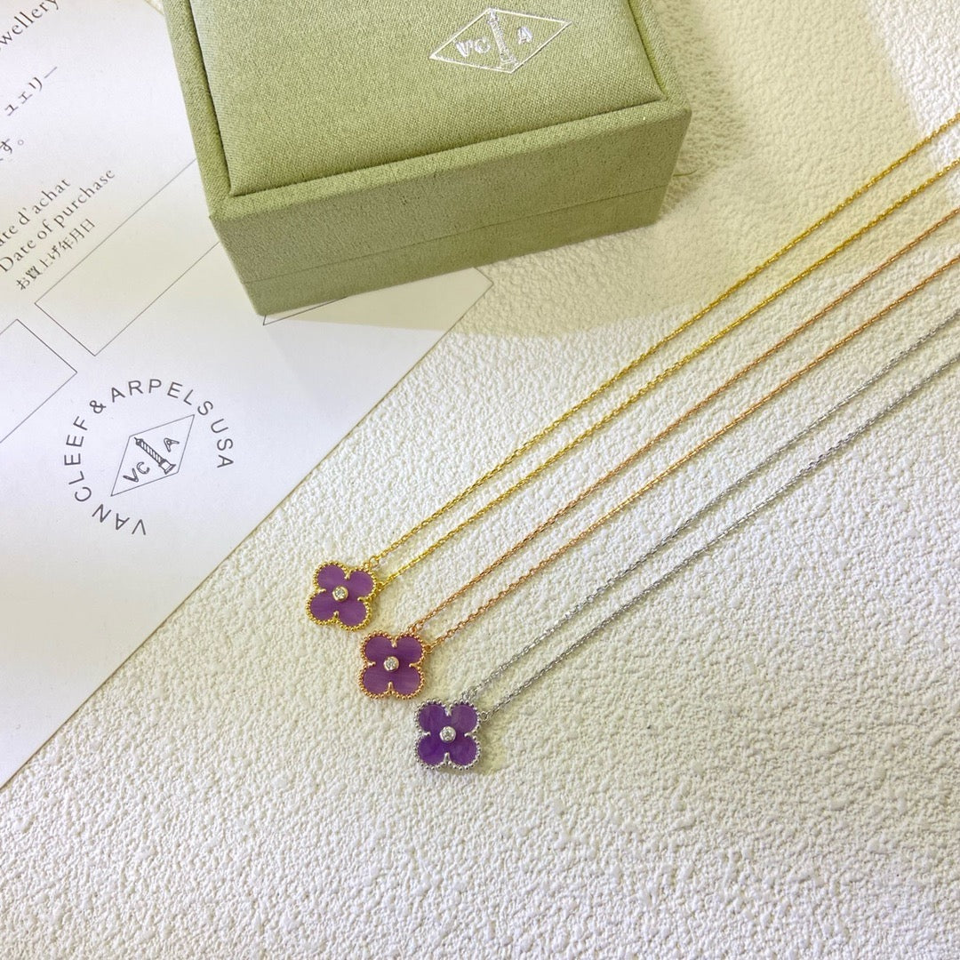 [VA]CLOVER 15MM DIAMANT HALSKETTE LILA VIOLETT