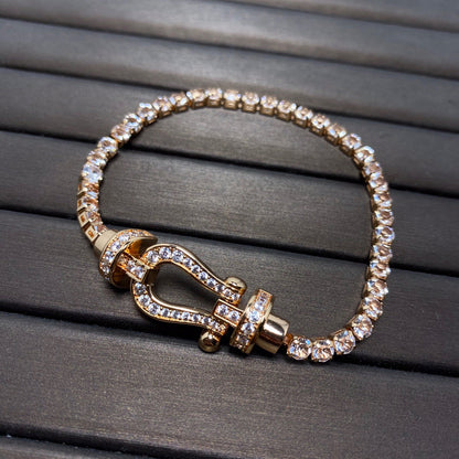 [VA]FORCE  LARGE HORSESHOE FULL DIAMOND TENNIS BRACELET