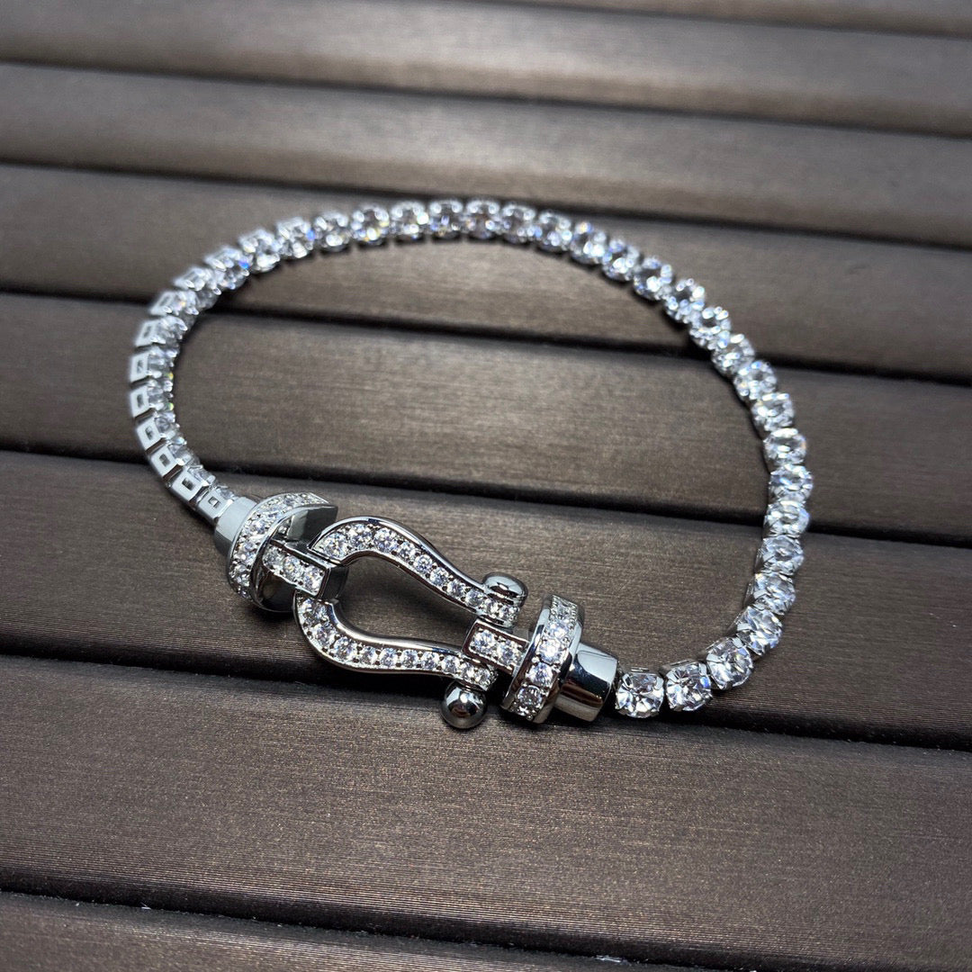 [VA]FORCE GROSSES HUFEISEN-TENNISARMBAND VOLL DIAMANTBESETZT