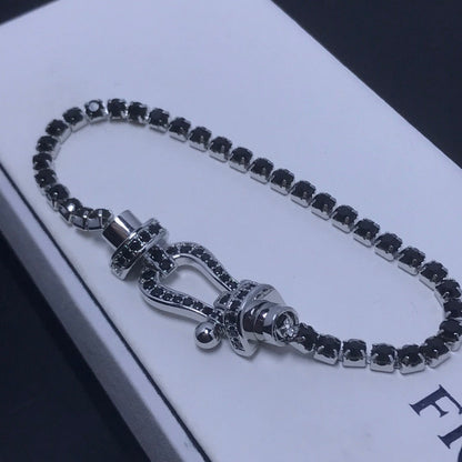 [VA]FORCE  LARGE HORSESHOE FULL DIAMOND TENNIS BRACELET