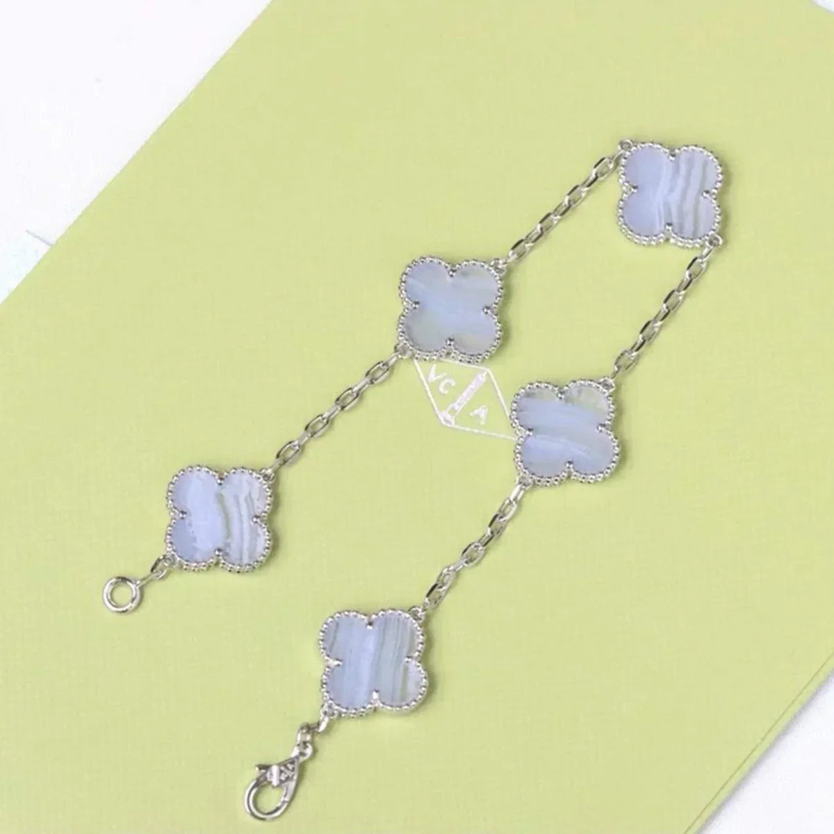 [VA]LUCKY CLOVER 5-MOTIV-ARMBAND - KOLLEKTION VIOLETTES CHALCEDON