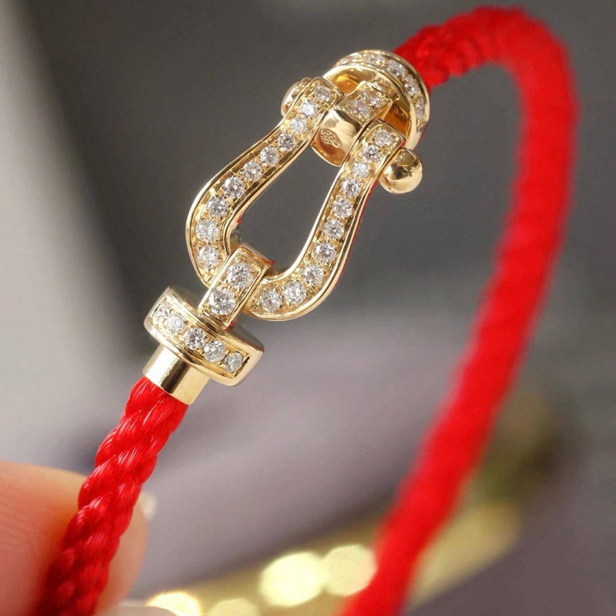 [VA]FORCE LARGE HORSESHOE FULL DIAMOND BRACELET GOLD