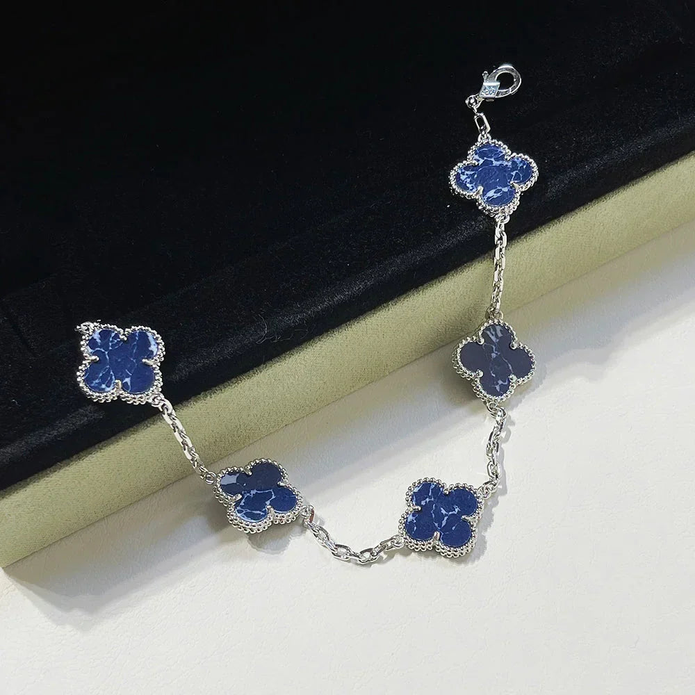[VA]LUCKY CLOVER 5-MOTIF BRACELET - PIETERSITE COLLECTION