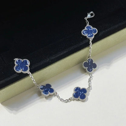 [VA]LUCKY CLOVER 5-MOTIF BRACELET - PIETERSITE COLLECTION