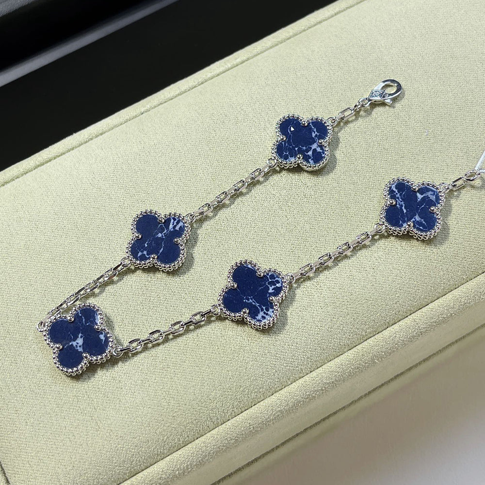 [VA]LUCKY CLOVER 5-MOTIF BRACELET - PIETERSITE COLLECTION