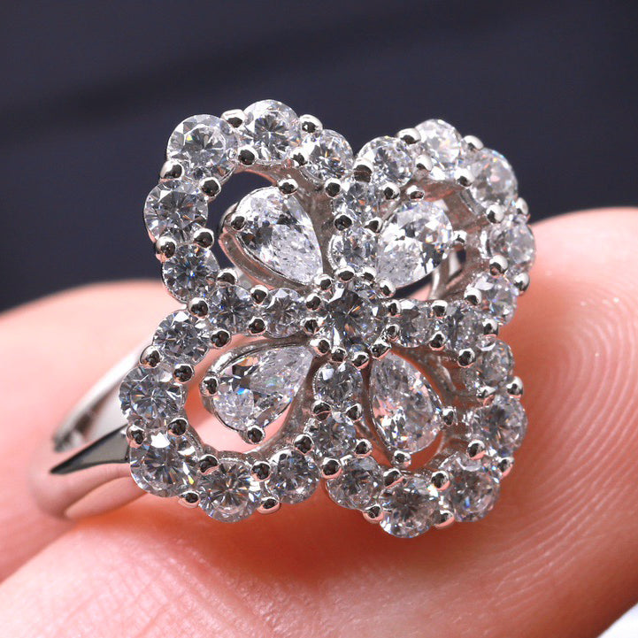 [VA]LOOP RING VOLLMOTIV DIAMANT 16MM SILBER