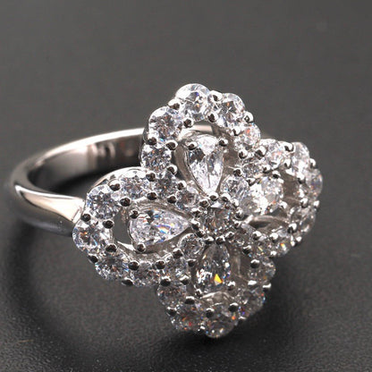 [VA]LOOP RING FULL MOTIF DIAMOND 16MM SILVE