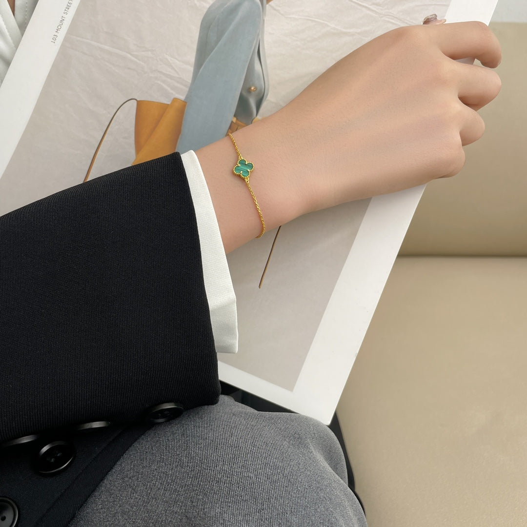 [VA]CLOVER BRACELET MALACHITE 1 MOTIF