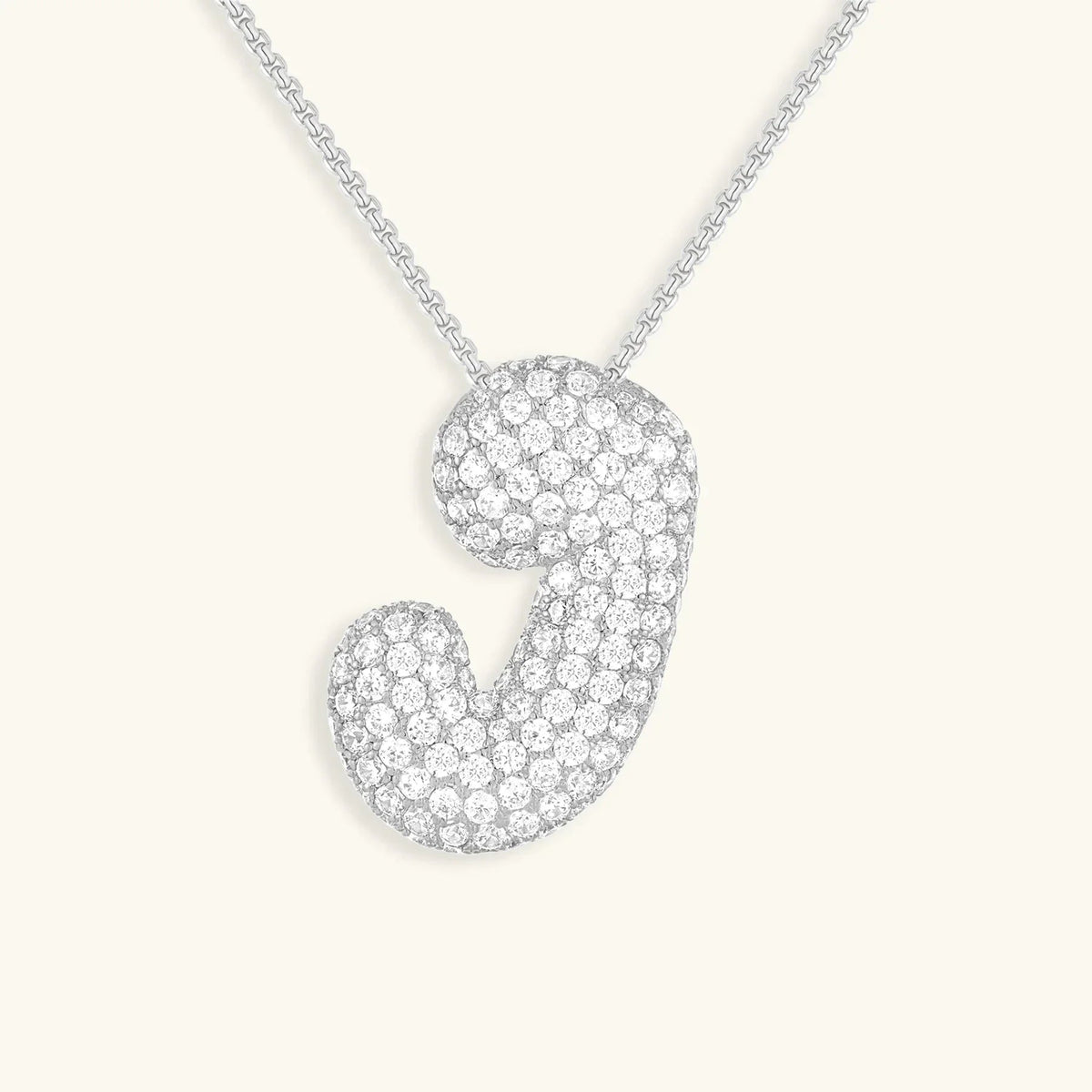 [VA]Bubble Initial Diamond Necklace