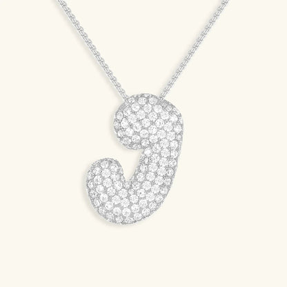 [VA]Bubble Initial Diamond Necklace