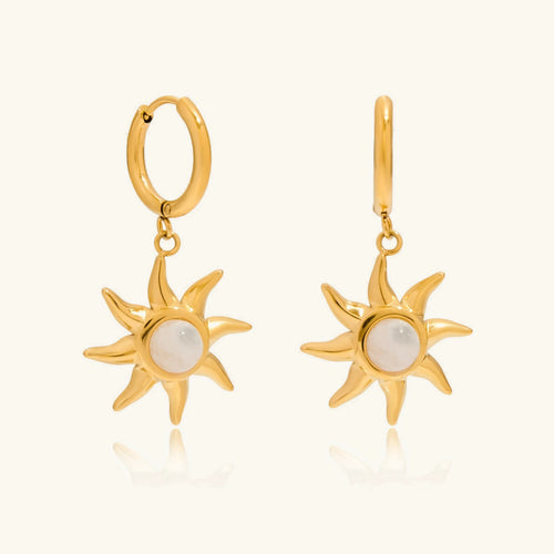 [VA]Helia Sun-shaped Moonstone Earrings