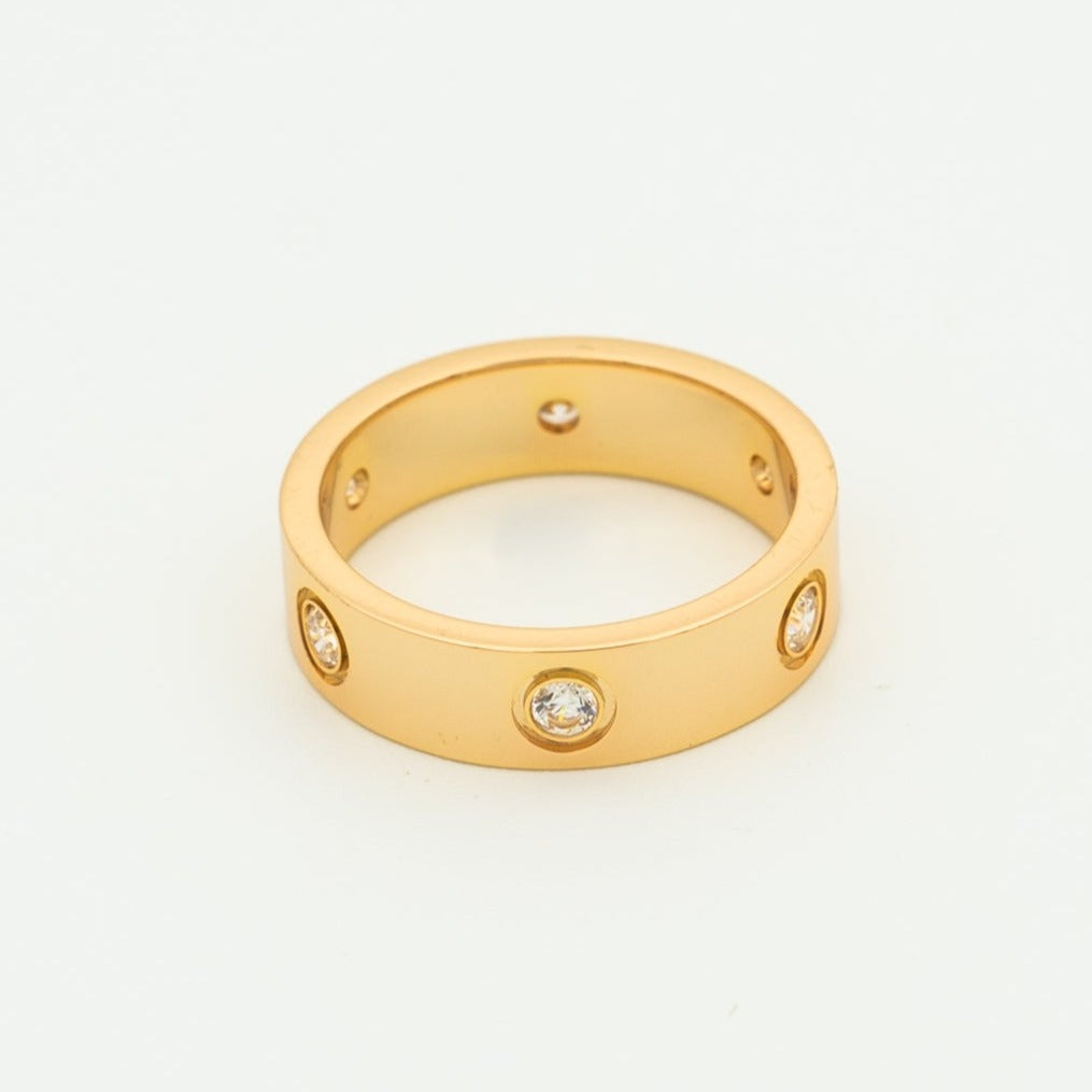 [VA]LOVE RING 5.5MM 6 DIAMONDS PINK GOLD