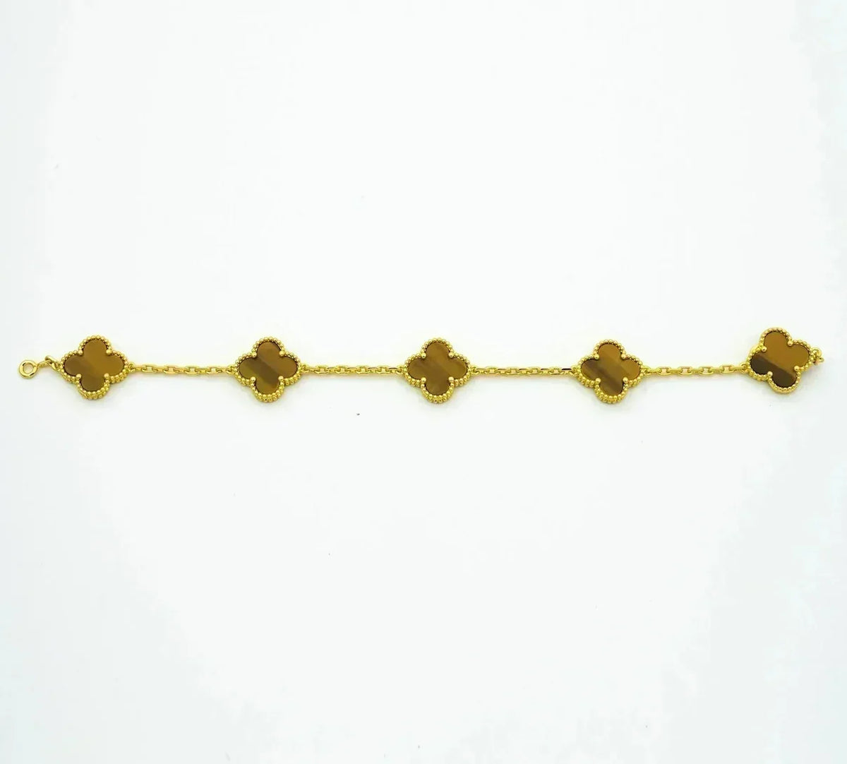 [VA]LUCKY CLOVER 5-MOTIF BRACELET -  TIGER’S EYE COLLECTION