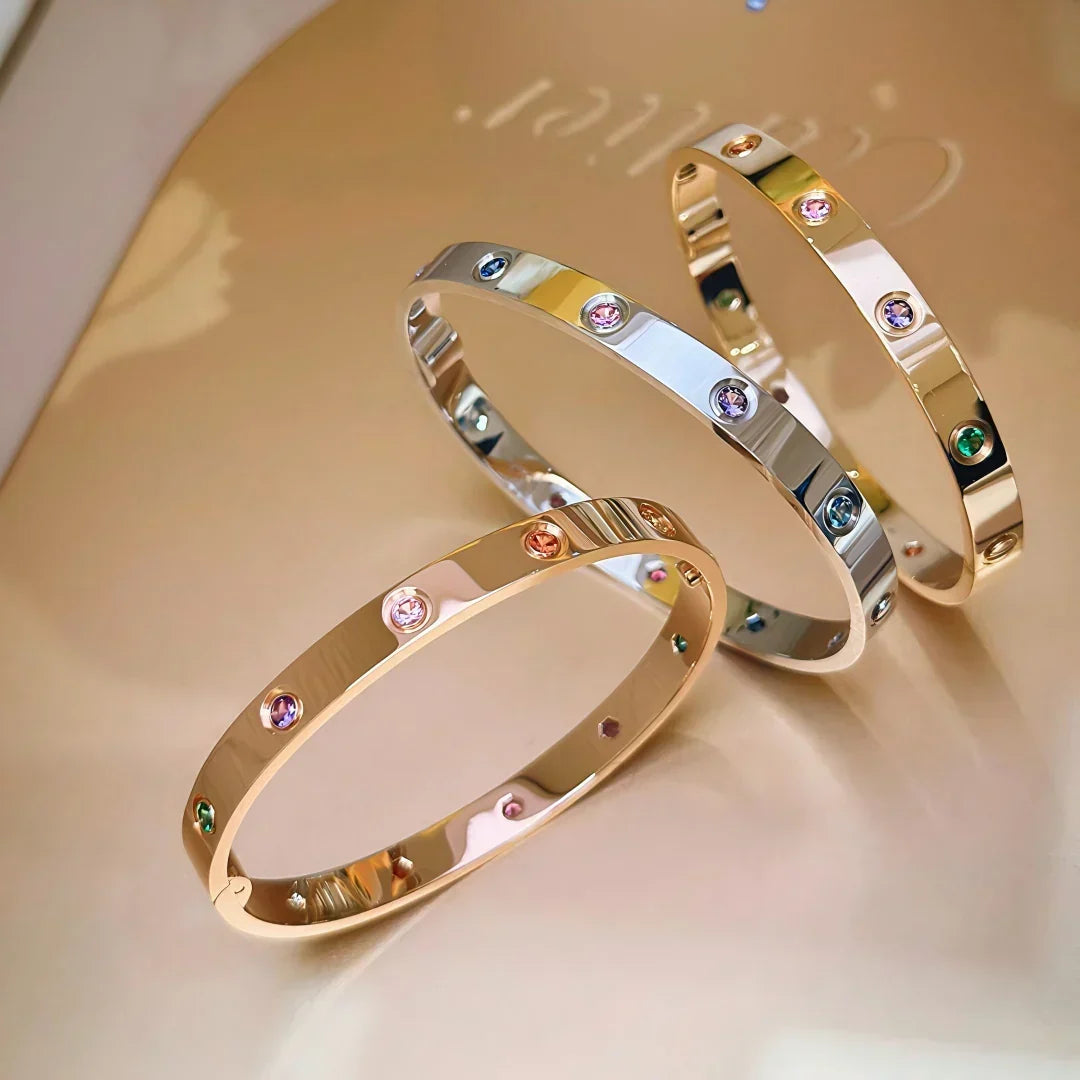 Classic 6.1mm Love Bracelet 10-Diamond Multicolor