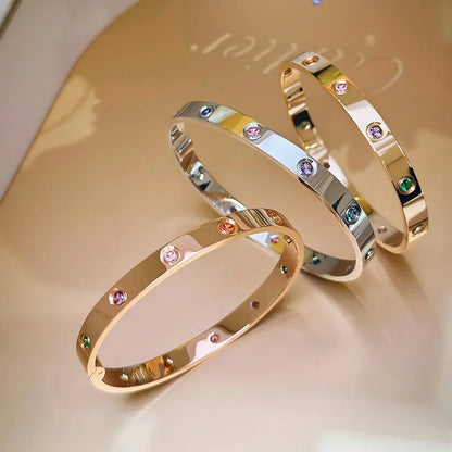 Classic 6.1mm Love Bracelet 10-Diamond Multicolor