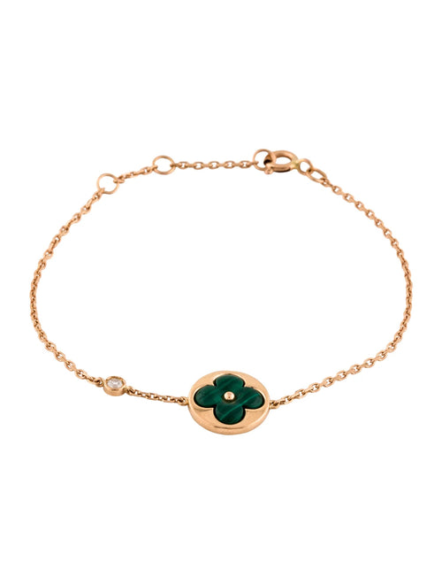 [VA]SUN MALACHITE 1 DIAMOND PINK GOLD BRACELET
