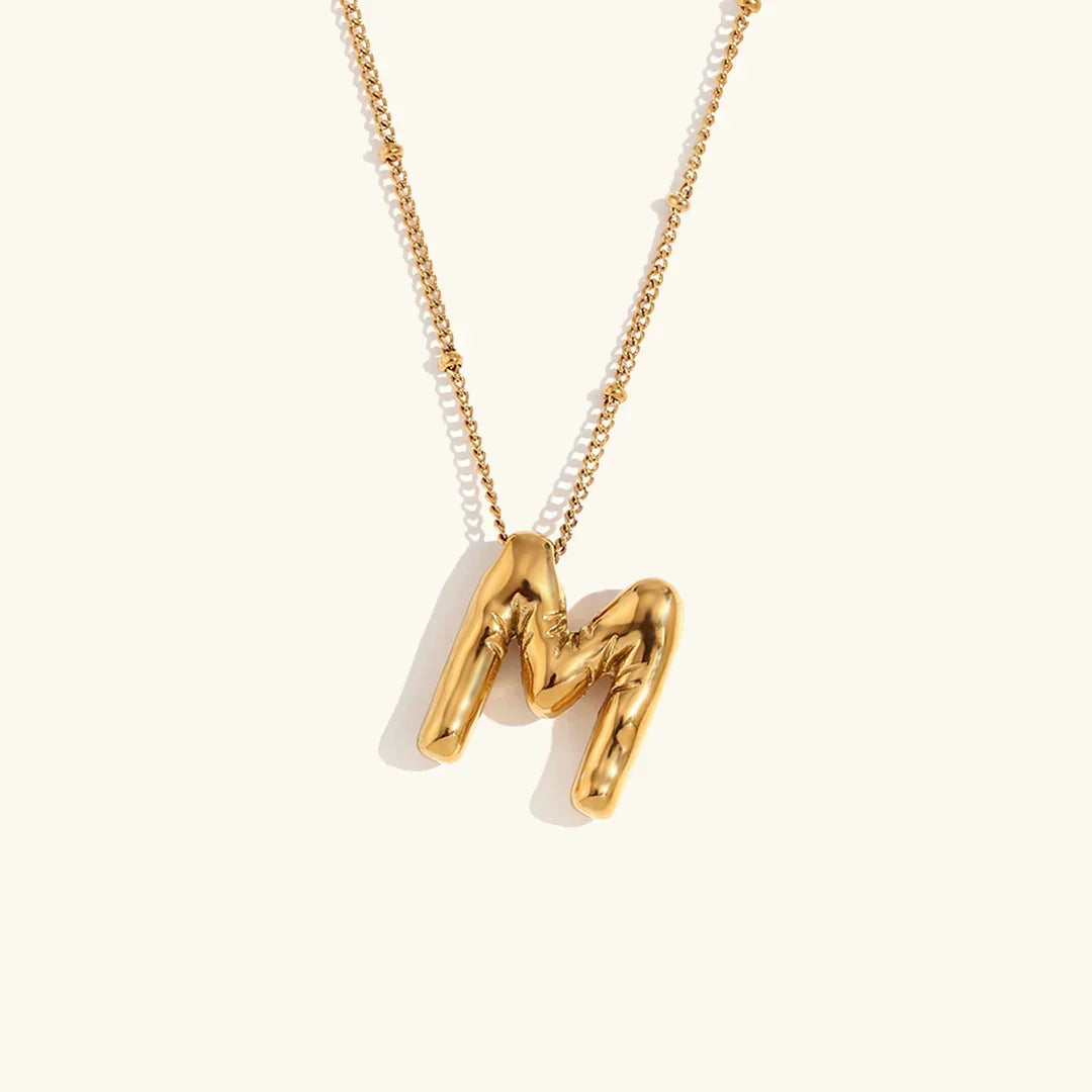 [VA]Balloon Gold Initial Necklace
