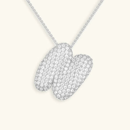 [VA]Bubble Initial Diamond Necklace