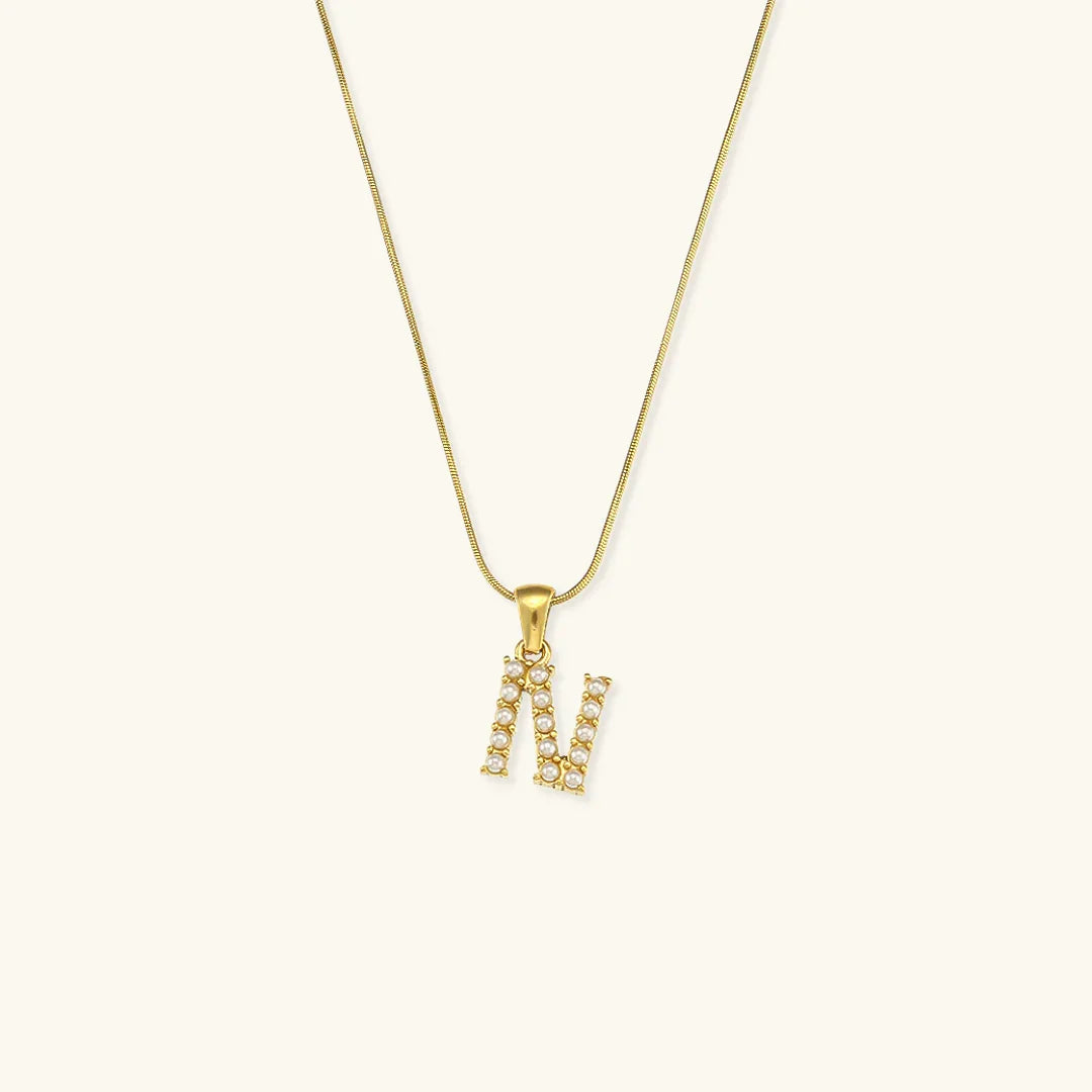 [VA]Augustine Initial Letter Pearl Necklace