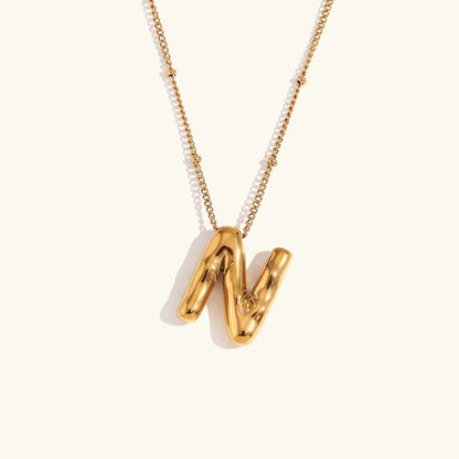 [VA]Balloon Gold Initial Necklace