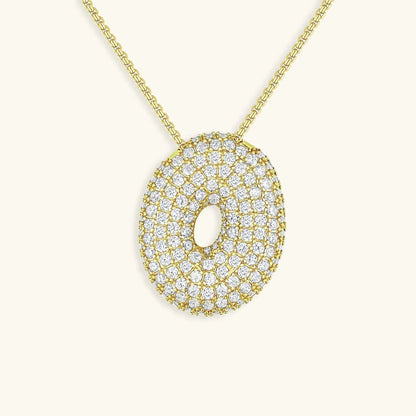 [VA]Bubble Initial Diamond Necklace