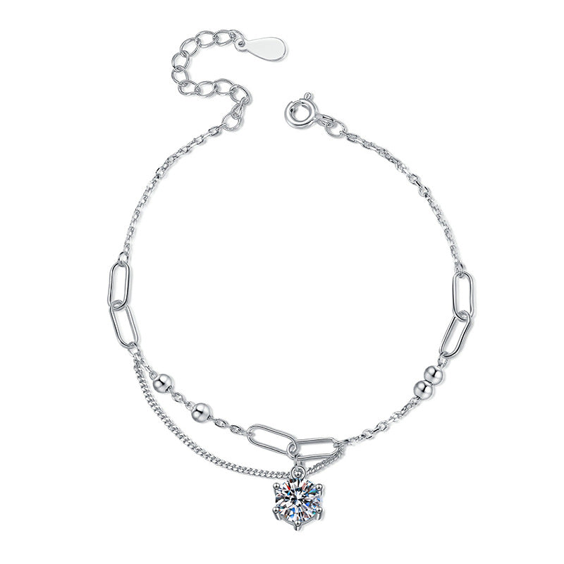 [VA]KLASSISCHES SOLITÄR-MOISSANIT-ARMBAND