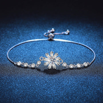 [VA]STRAHLENDES EISKRISTALL-SONNENBLUMEN-MOISSANIT-ARMBAND