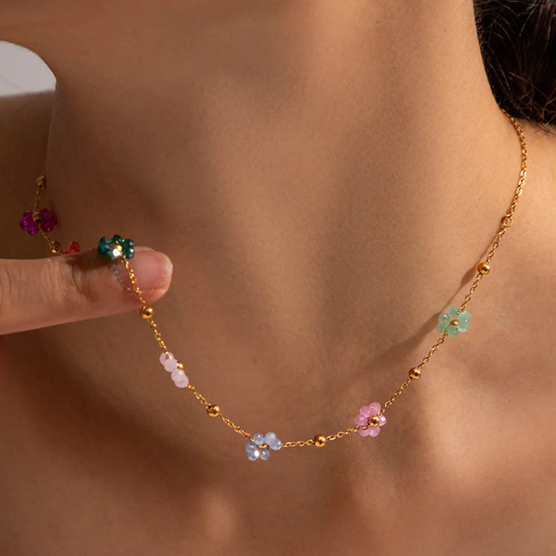 [VA]Azalea Floral Gold Necklace