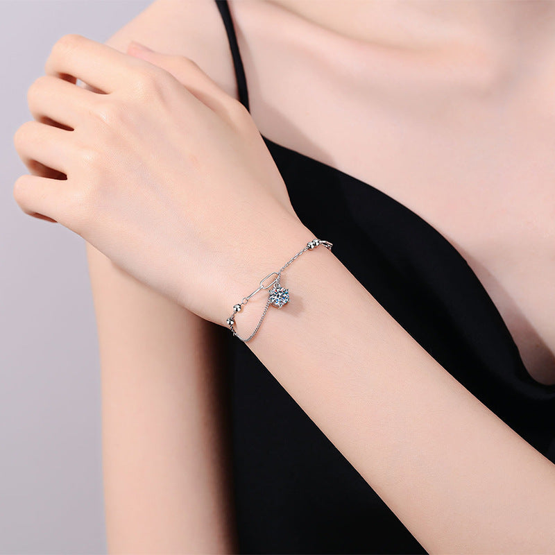 [VA]KLASSISCHES SOLITÄR-MOISSANIT-ARMBAND