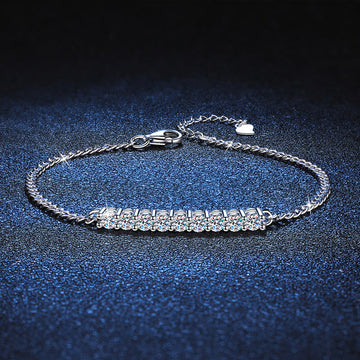 [VA]ARMBAND MIT LÄCHELNDER KURVE AUS MOISSANIT