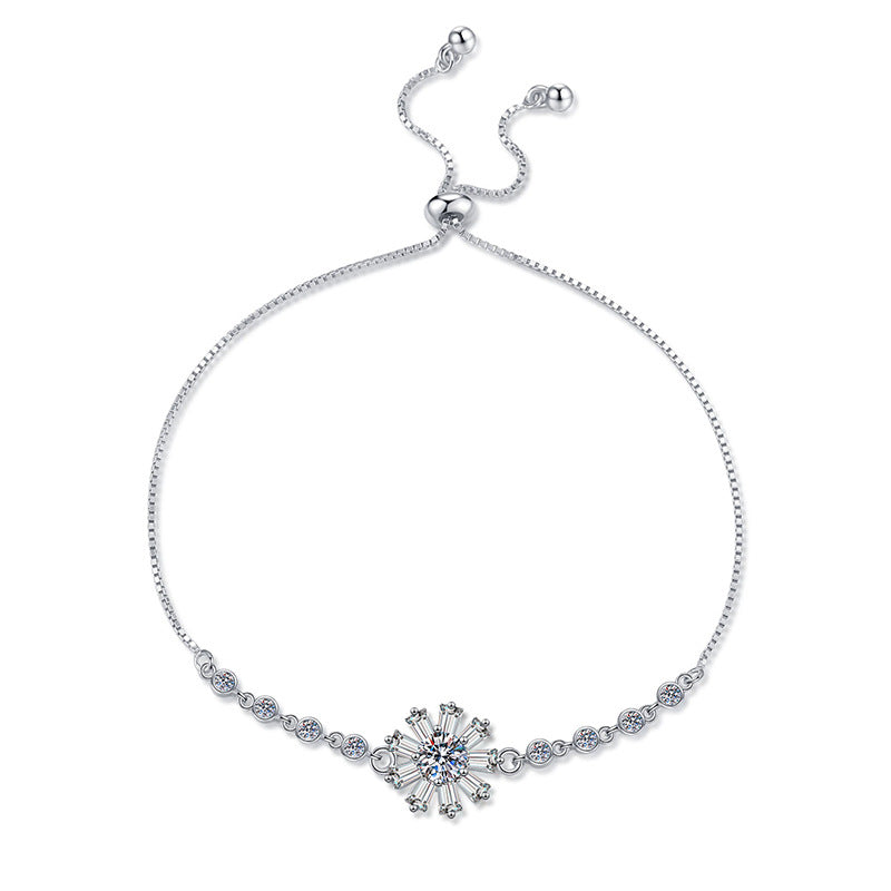 [VA]STRAHLENDES EISKRISTALL-SONNENBLUMEN-MOISSANIT-ARMBAND
