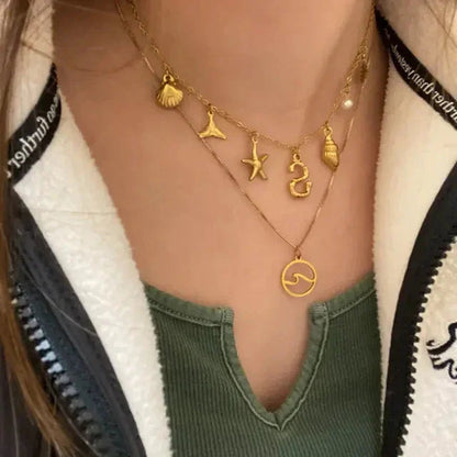 [VA]Avaria Ocean Initial Necklace