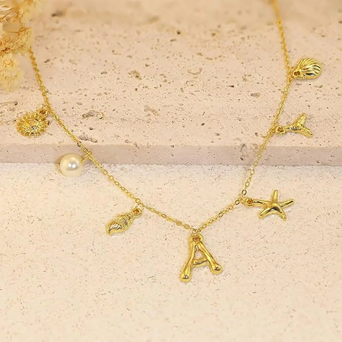 [VA]Avaria Ocean Initial Necklace