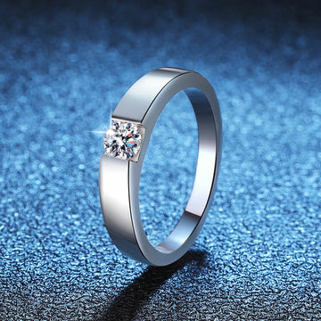 [VA]SCHLICHTER MINIMALISTISCHER MOISSANIT-PARTNER-RING
