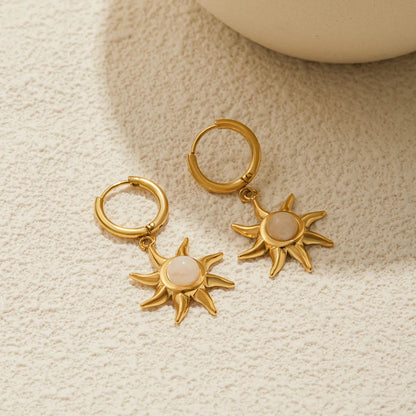 [VA]Helia Sun-shaped Moonstone Earrings